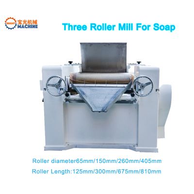 Three roll mill for soap machine